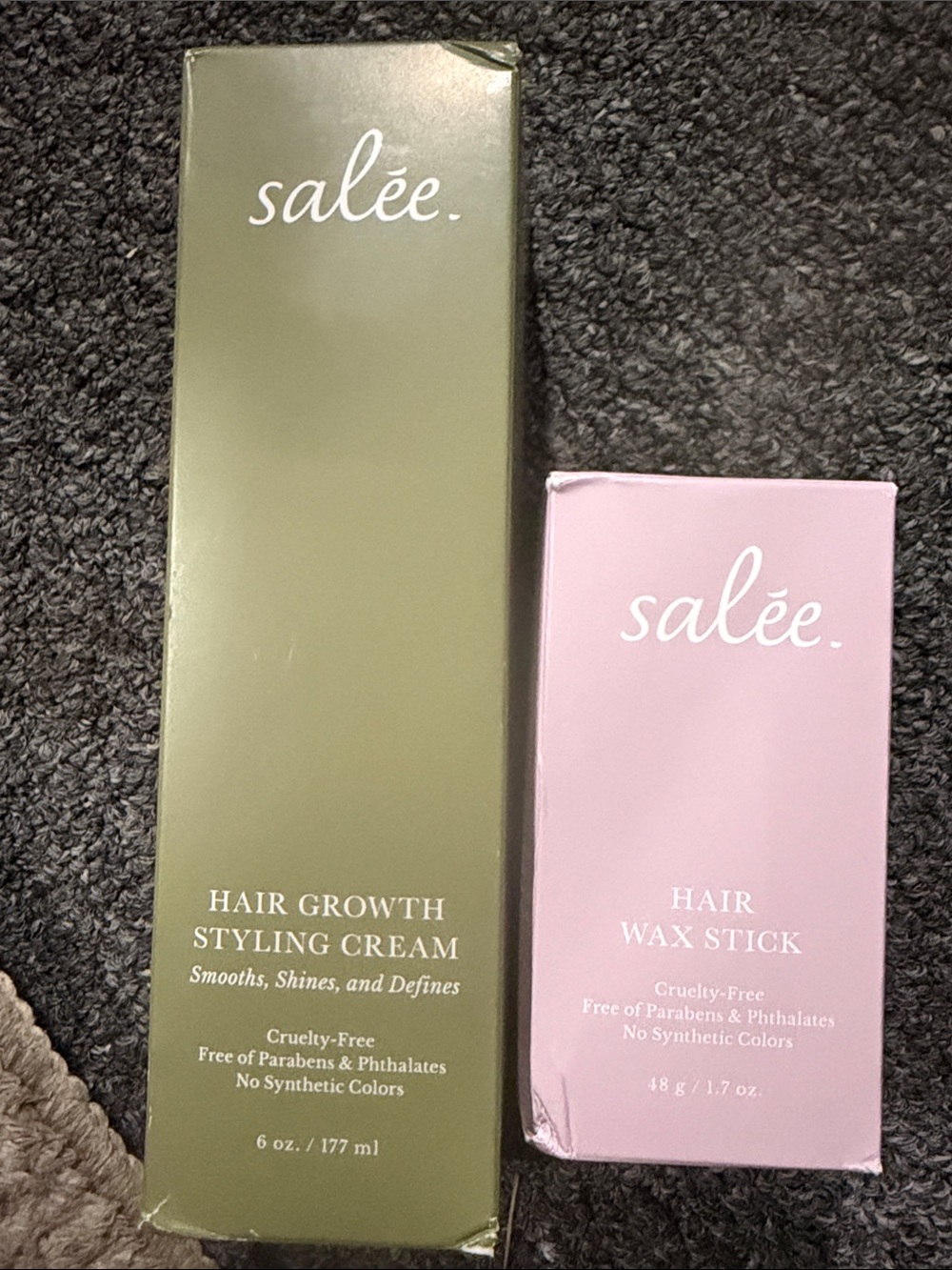 Hair Growth Styling Cream (Olive) & Hair Wax Stick (Light Pink)